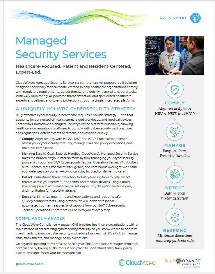 CloudWave and BlueOrange Cobranded - Managed Security Services Datasheet (Dated 12/25) (Eaches)