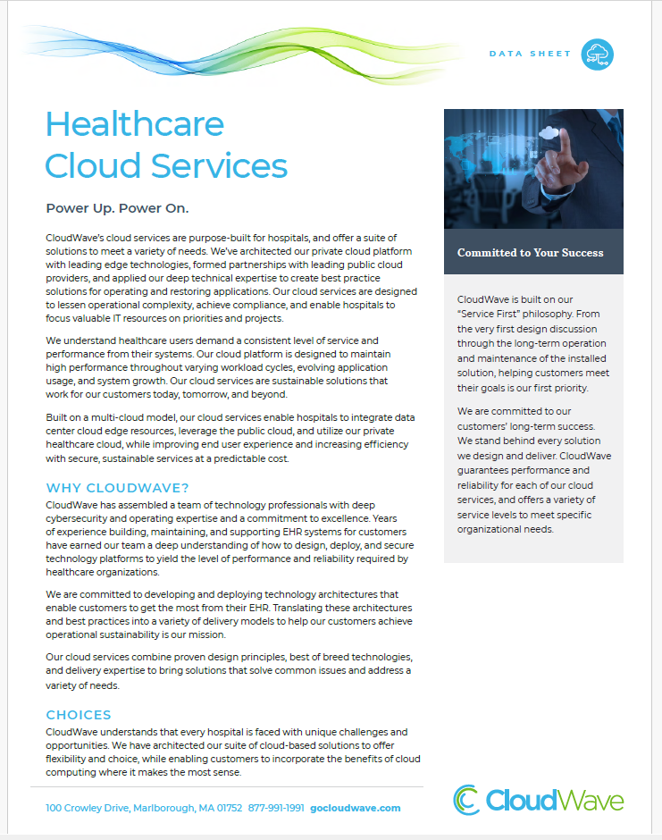 Healthcare Cloud Services Datasheet (Dated 9/25) (Eaches)