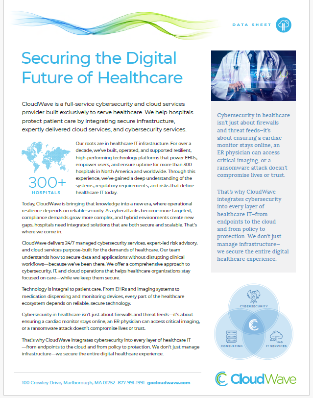 Securing the Digital Future of Healthcare Datasheet (Dated 5/25) (Eaches)
