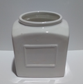 White glass vase square (Eaches)