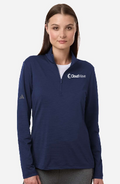 Women's Textured Stripe Quarter-Zip Pullover (Dark Blue) (Eaches)