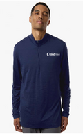 Men's Textured Stripe Quarter Zip Pullover (Dark Blue) (Eaches)