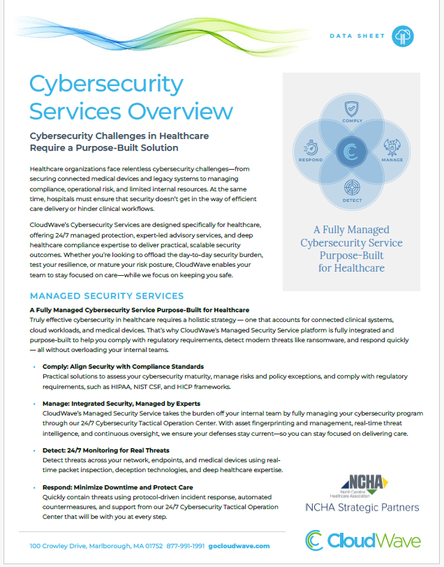 CloudWave/NCHA co-branded Cybersecurity Services Overview Datasheet (Dated 10/25) (Eaches)