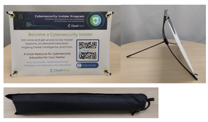 CloudWave - Tabletop Banner in little black carry bag (Become a Cybersecurity Insider) (Eaches)